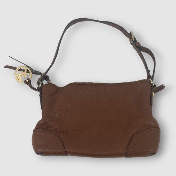 Y2k Vintage MICHAEL Michael Kors Brown Pebbled Leather Shoulder Bag - Picture 2 of 7